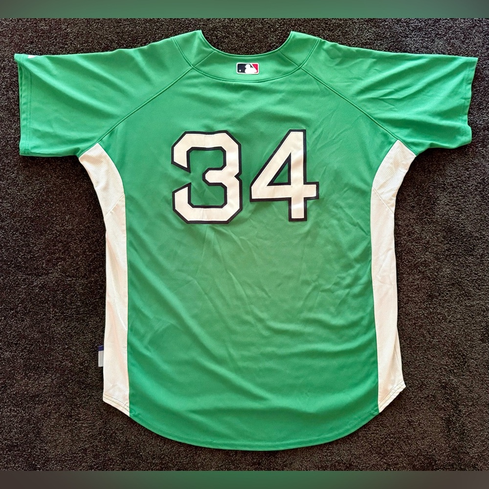 Boston Red Sox David Ortiz 2008 St. Patrick's Jersey Large Green Spring Training